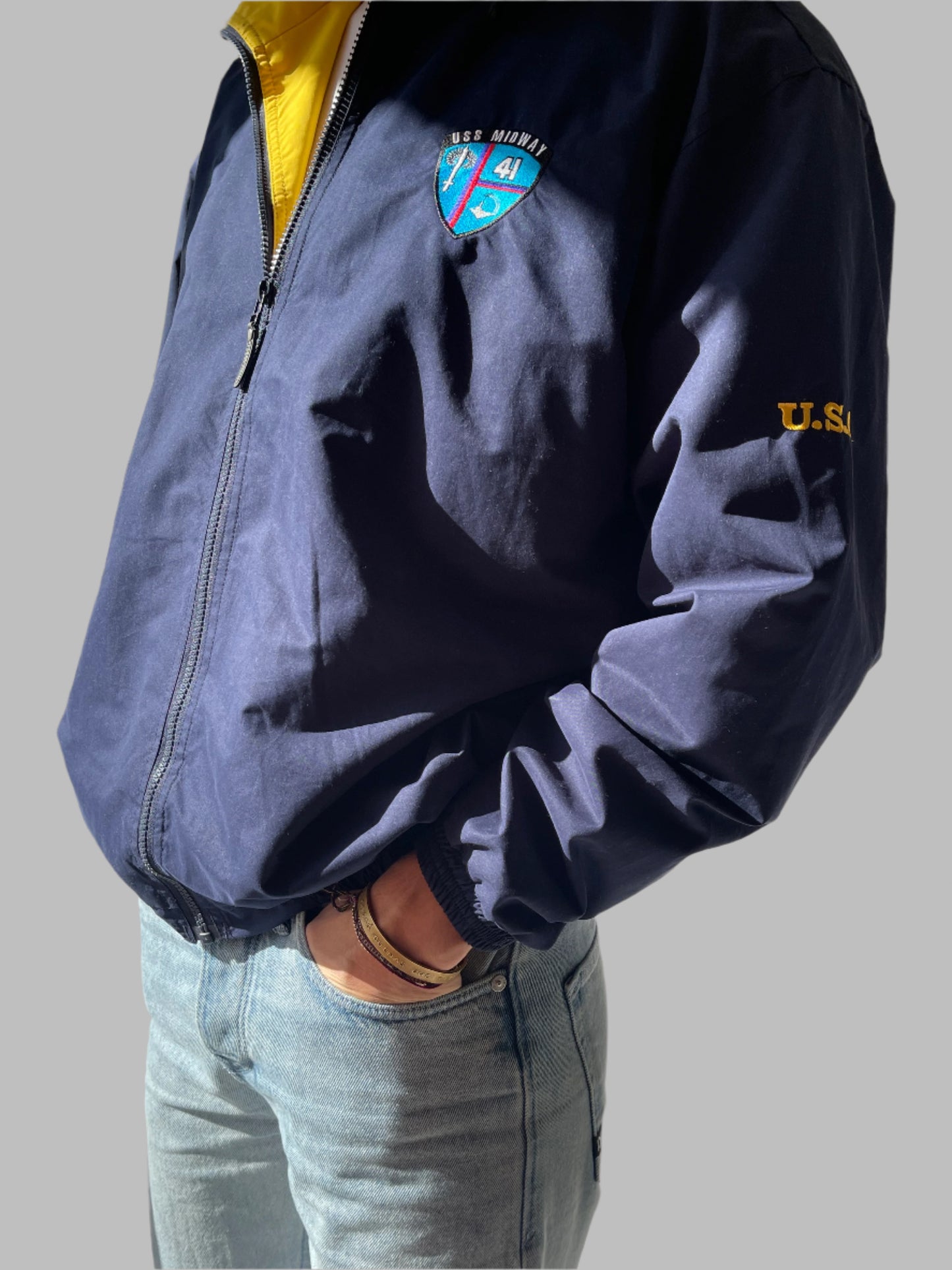 navy outdoor jacket by Beacon Point