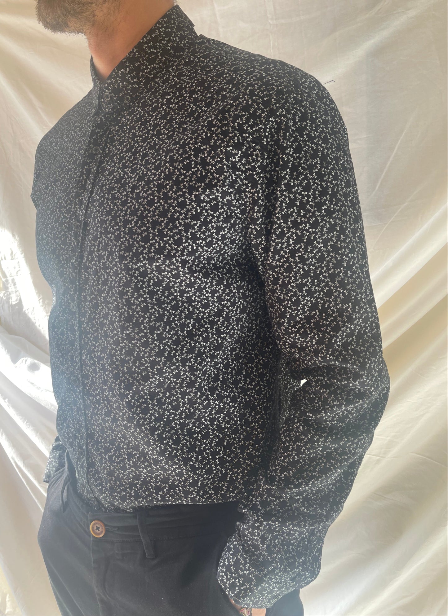 black button-up shirt by ZARA