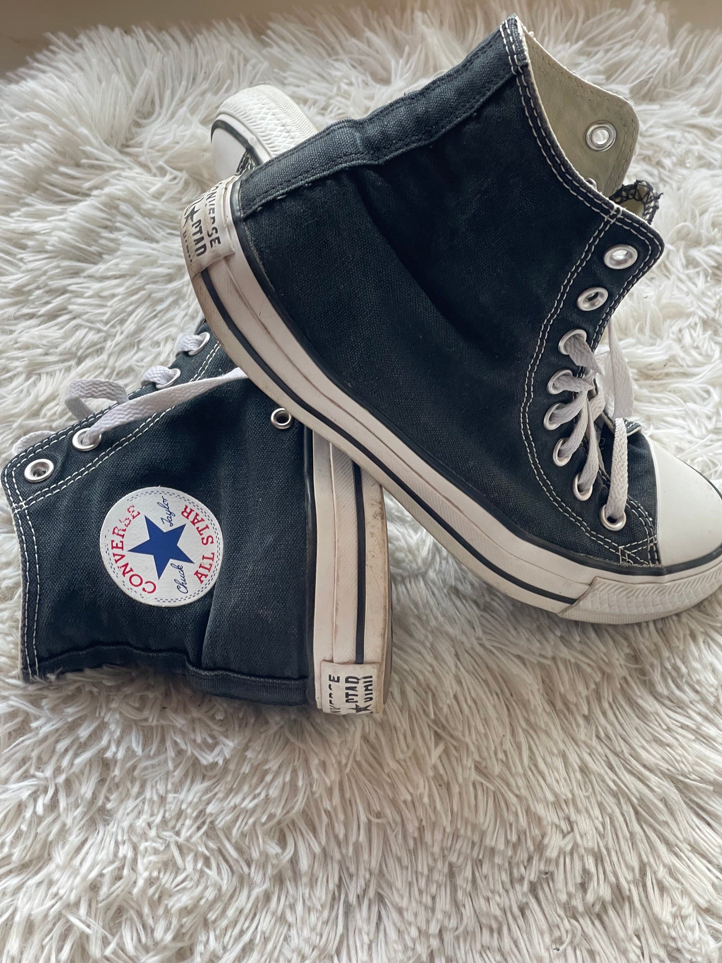 високи кецове Converse в черно