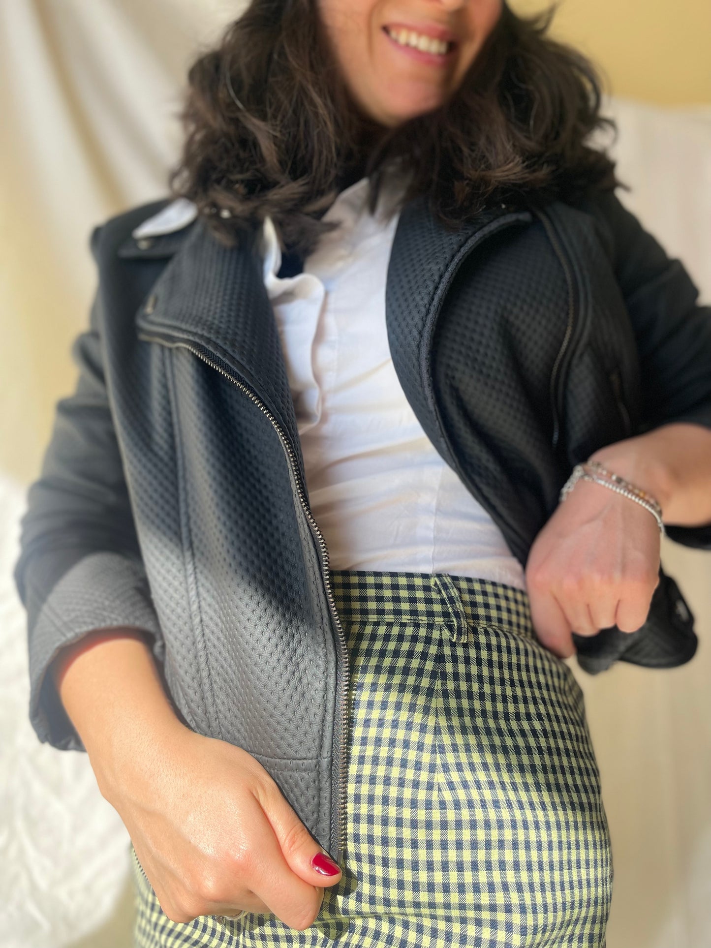 black leather jacket from Reserved