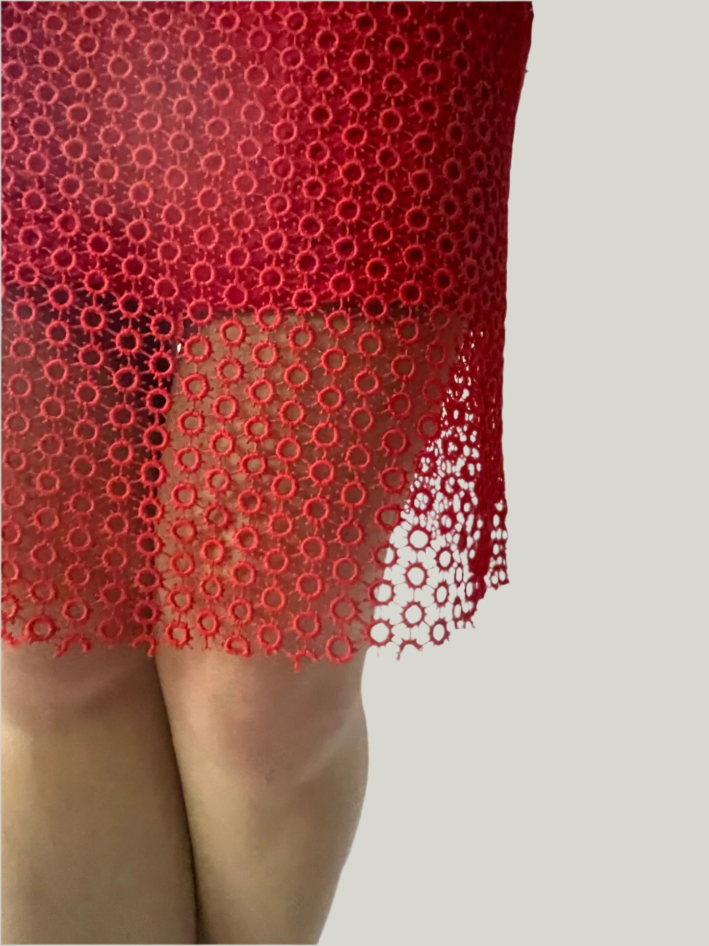 formal red midi dress by Kosmika