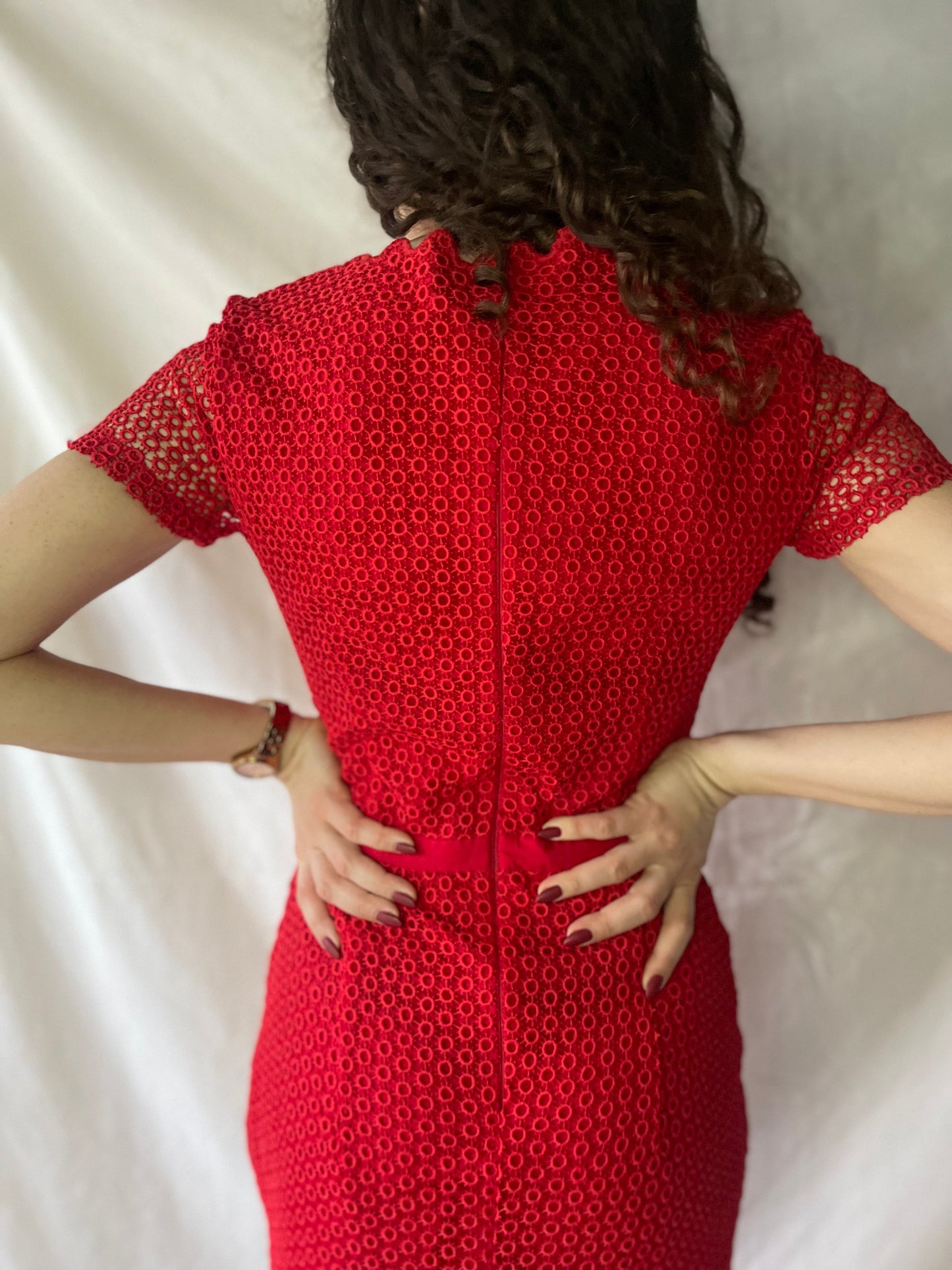 formal red midi dress by Kosmika