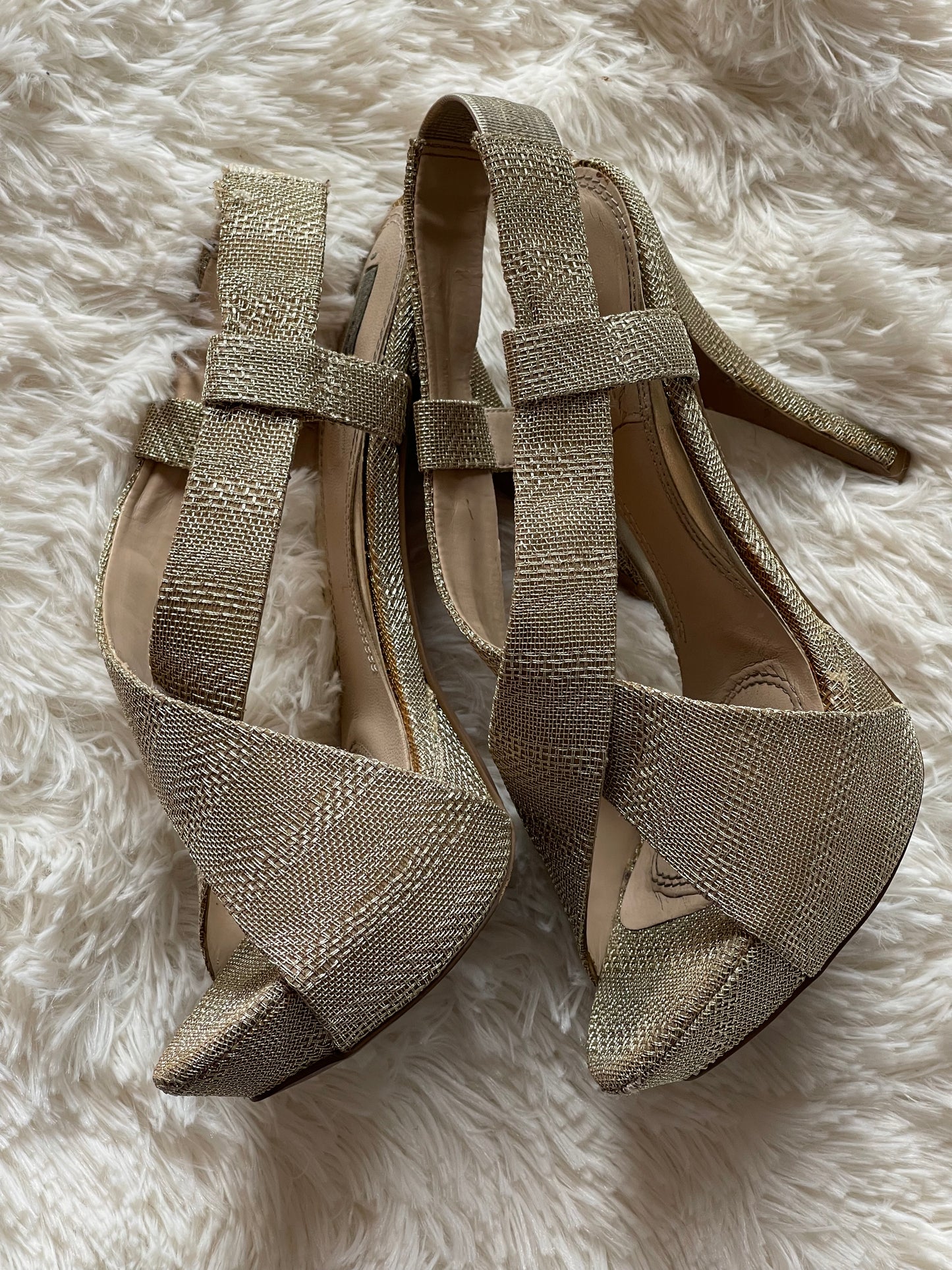 gilded high heels by ZARA