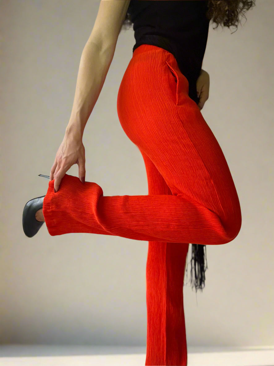 summer red trousers