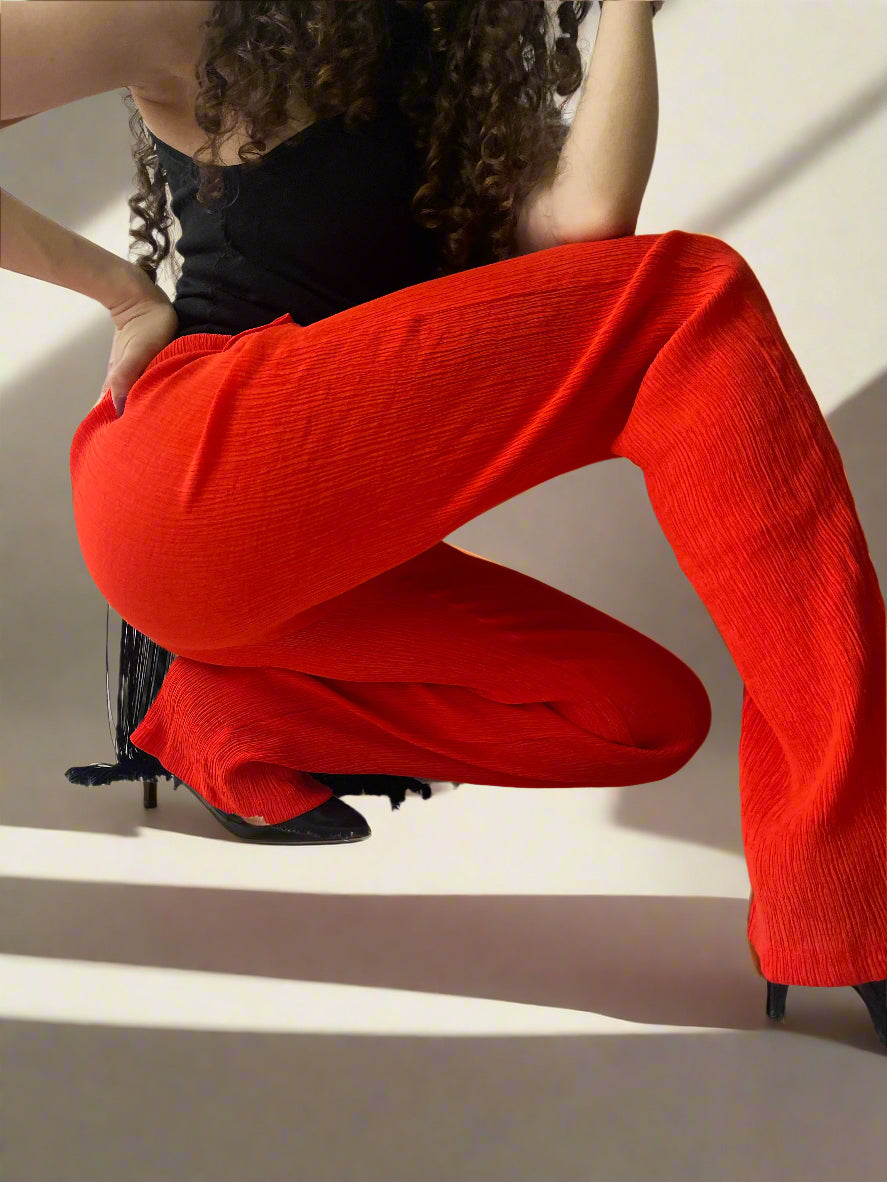 summer red trousers
