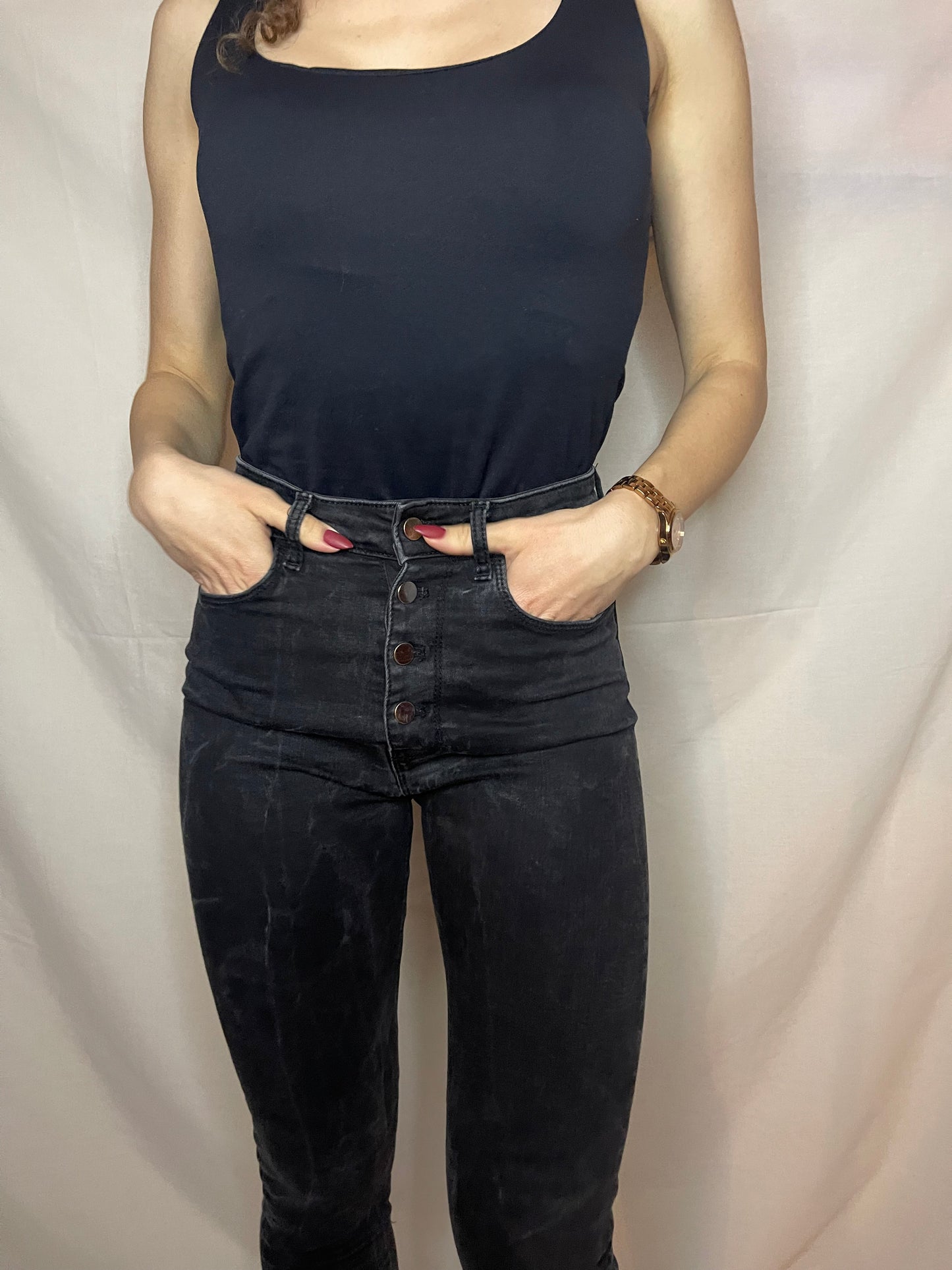 high-waisted skinny jeans by ZARA