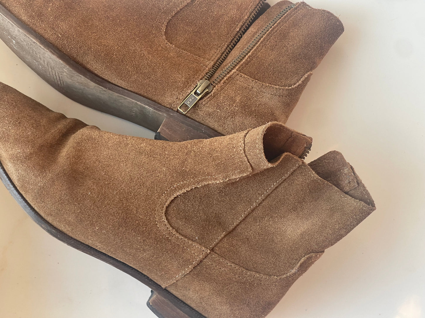 brushed leather boots by Mango