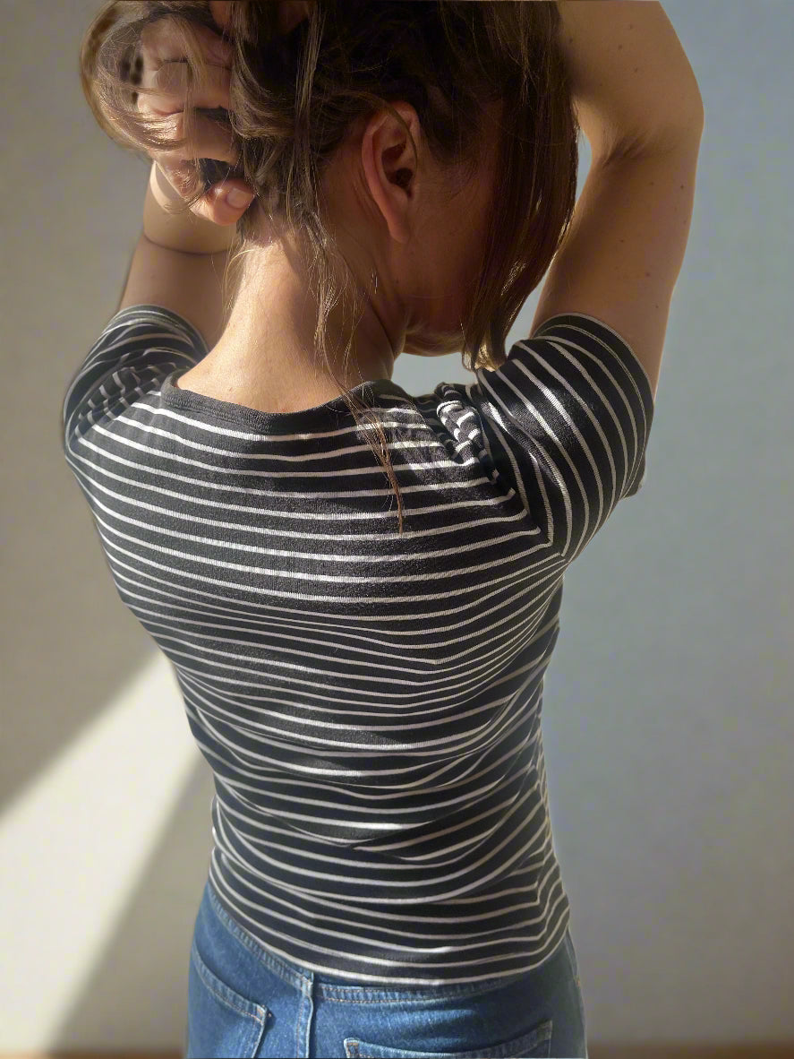 black striped t-shirt