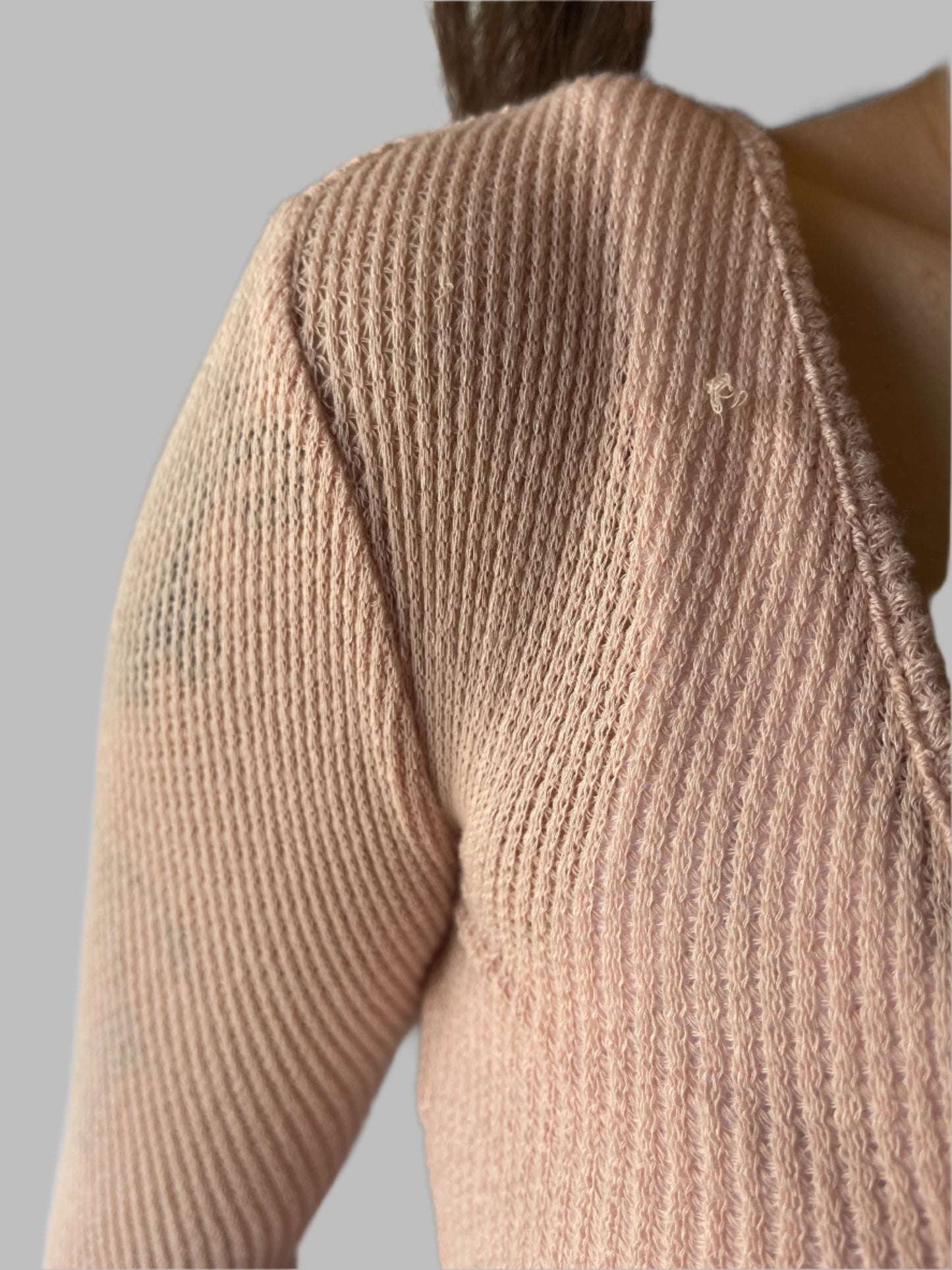 blush pink knit crop cardigan