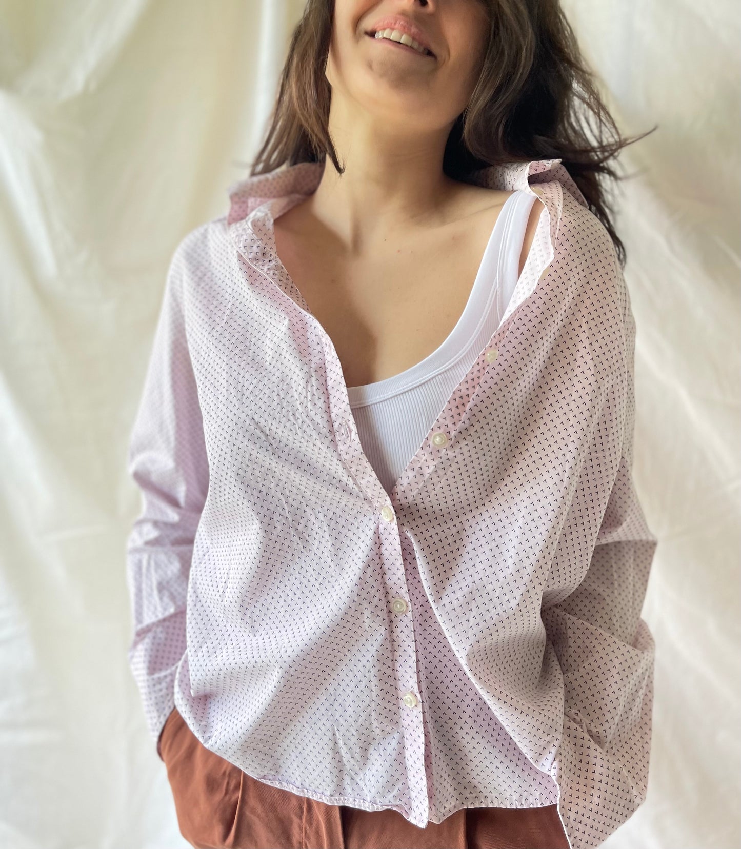 button-up cotton shirt by Lands End