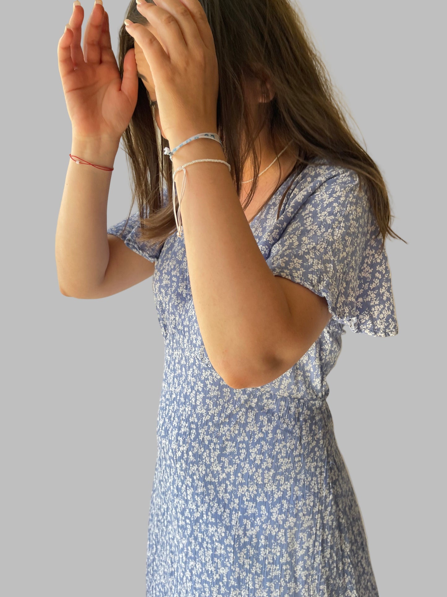 baby blue floral summer dress