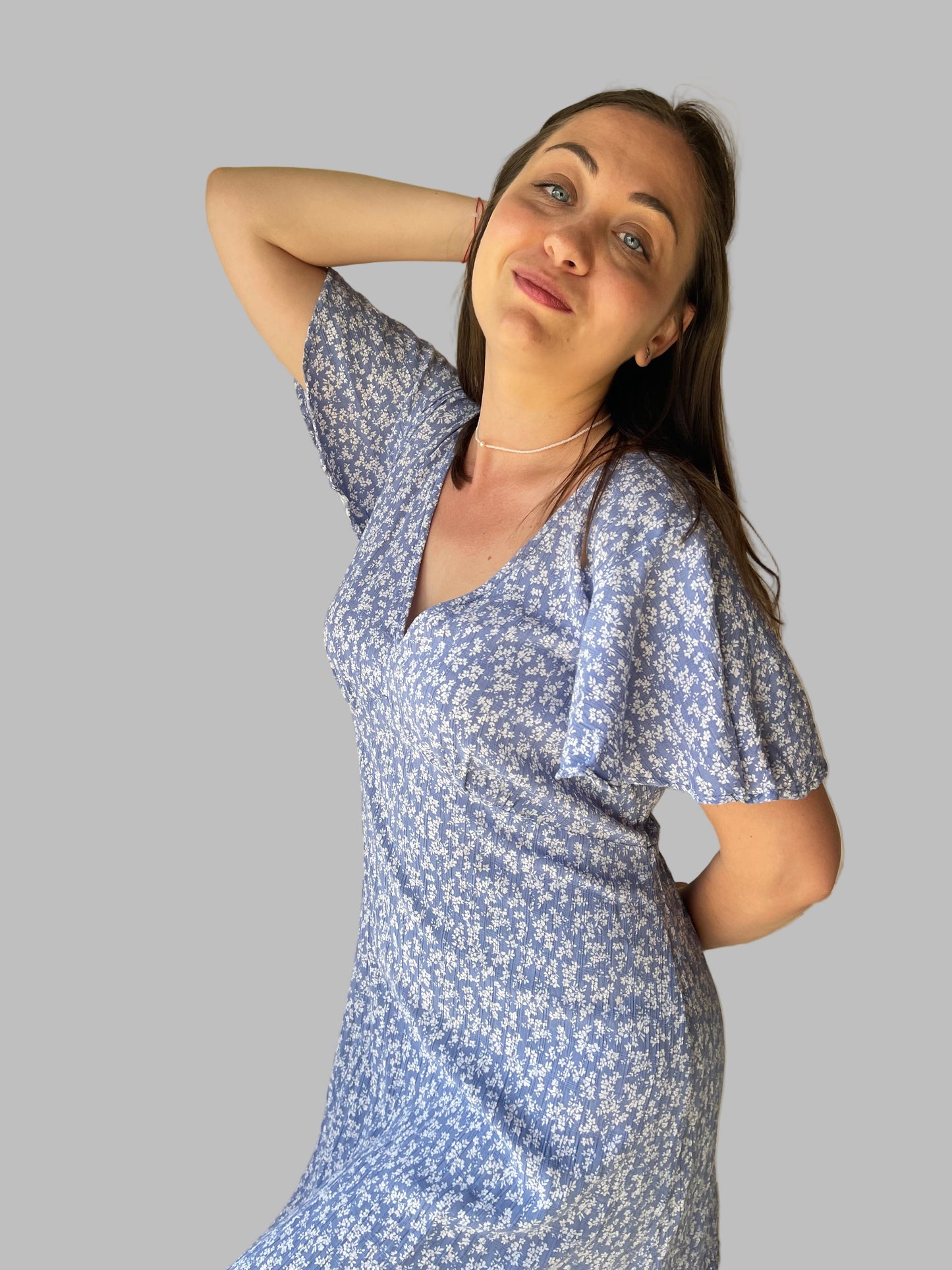baby blue floral summer dress
