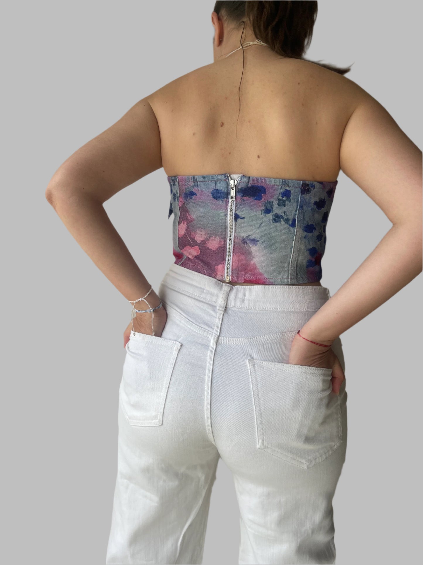 7/8 flared white jeans by Dunnes