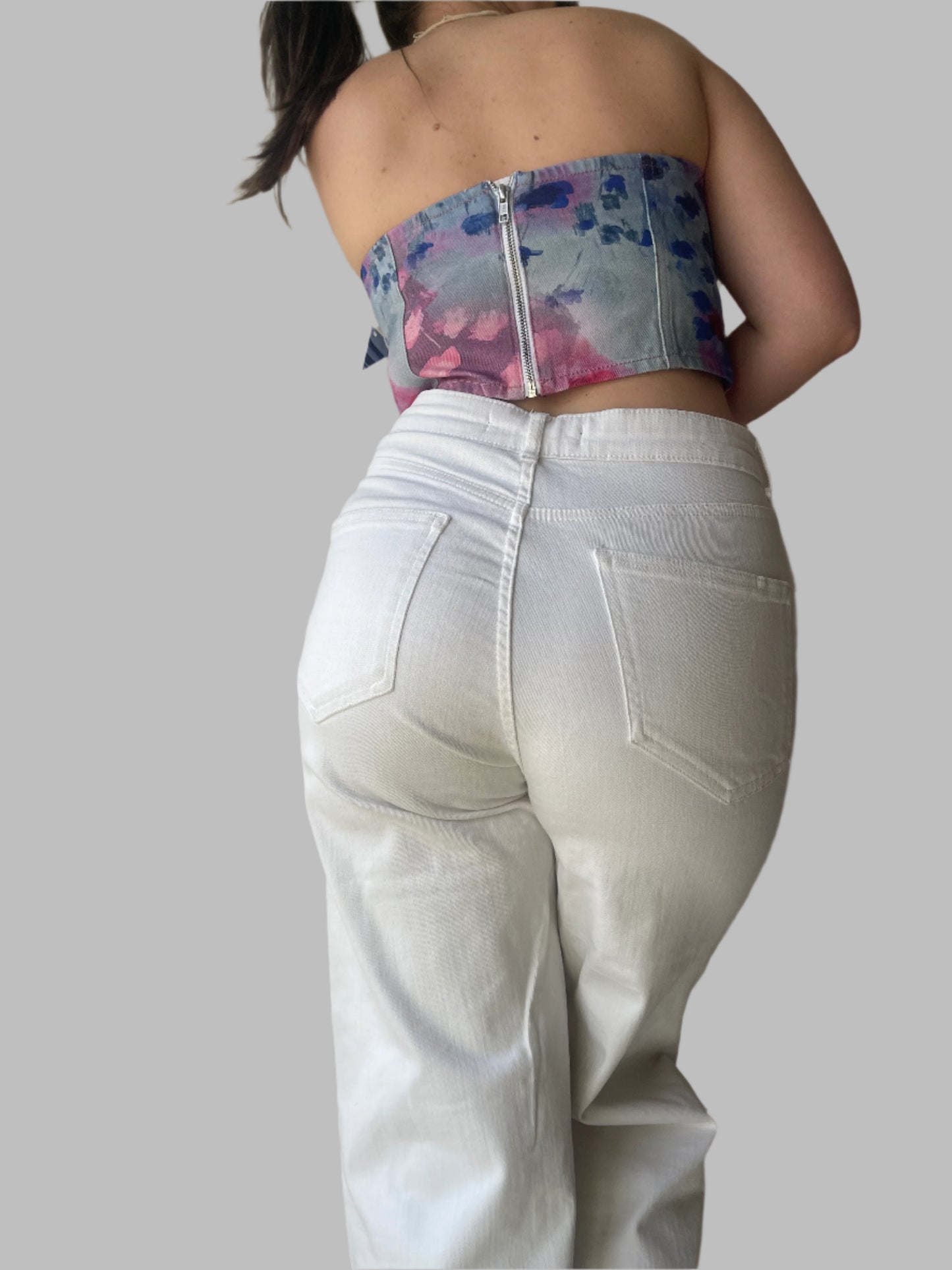 7/8 flared white jeans by Dunnes
