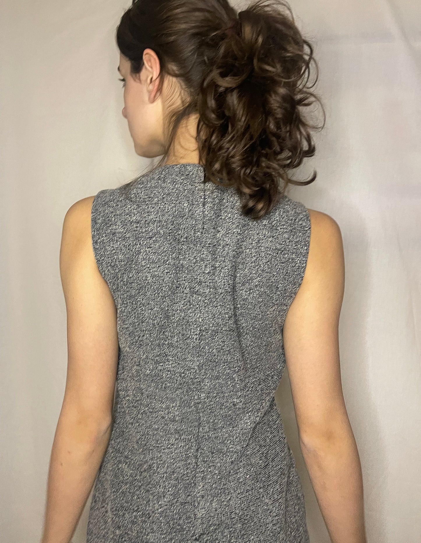 grey sleeveless dress