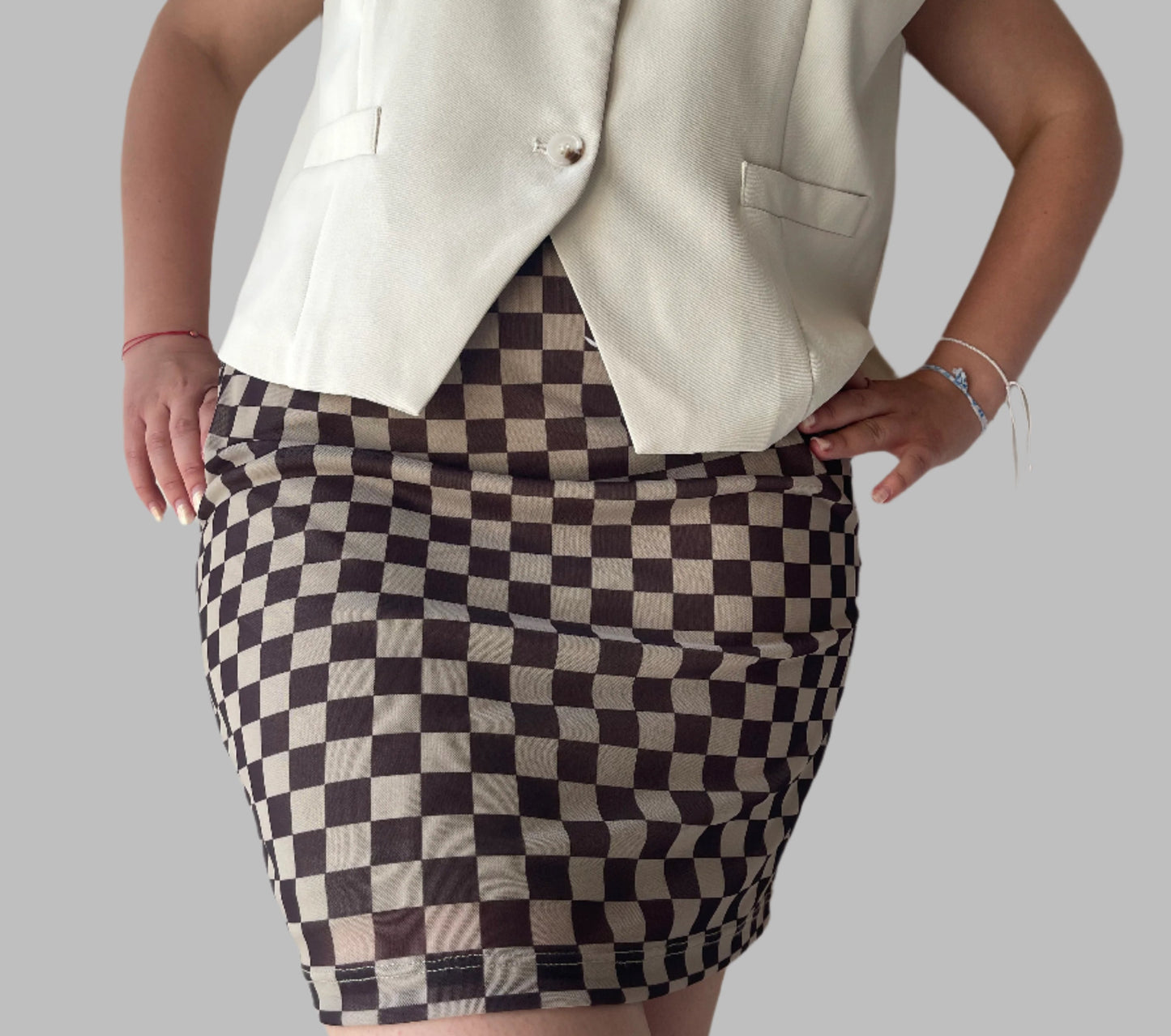 checkered mini skirt by Cropp