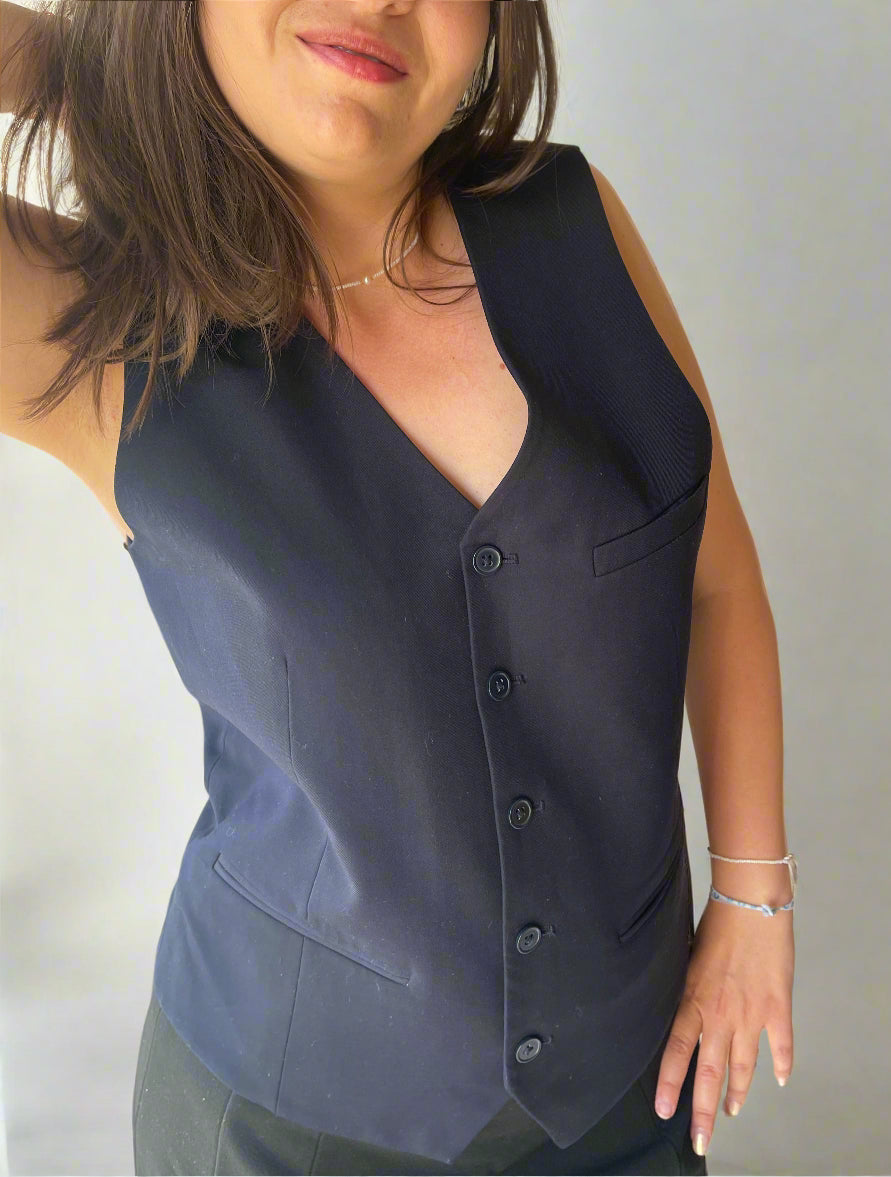 navy suit vest by H&M