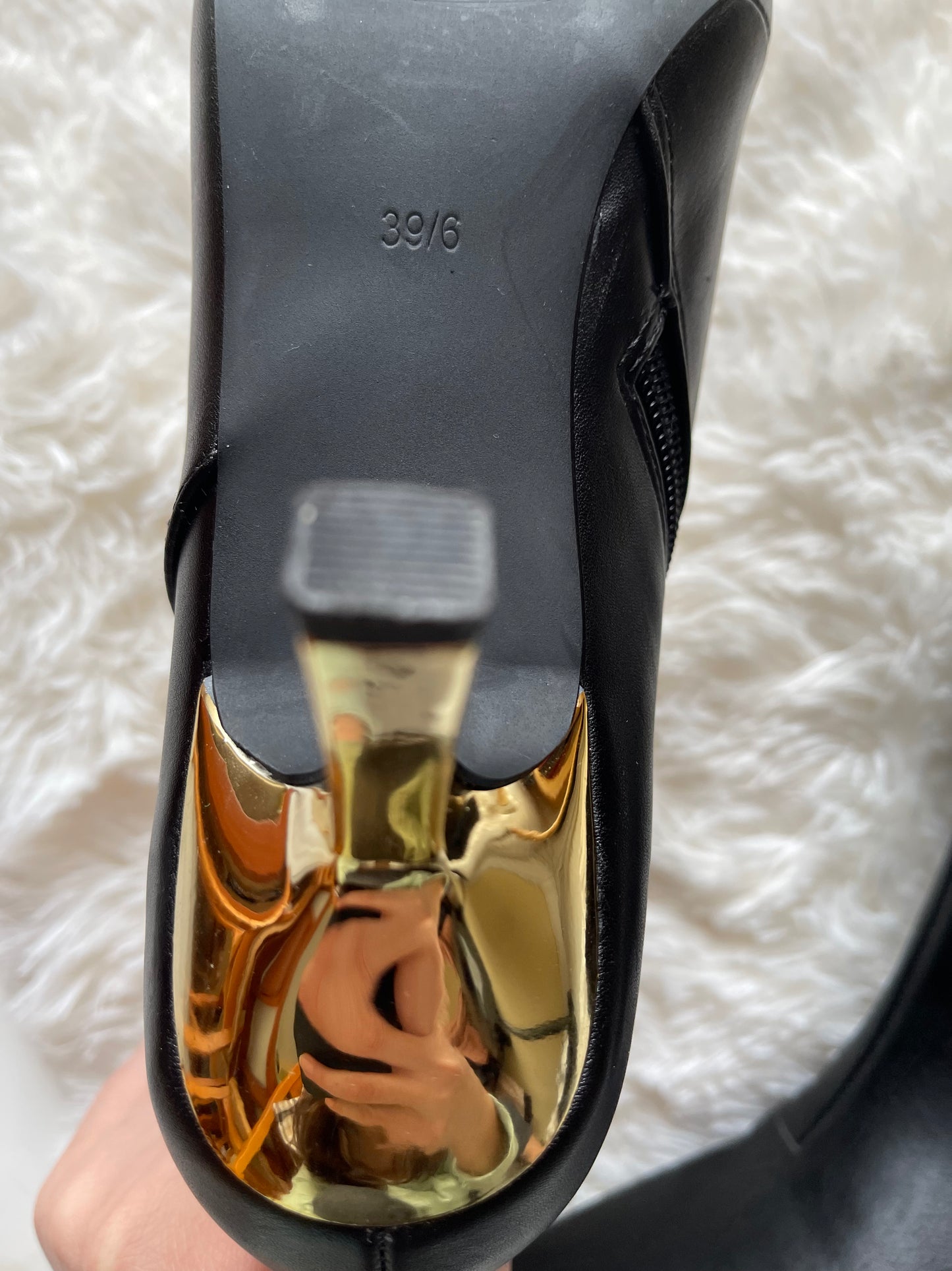 black faux-leather heel from Dunnes