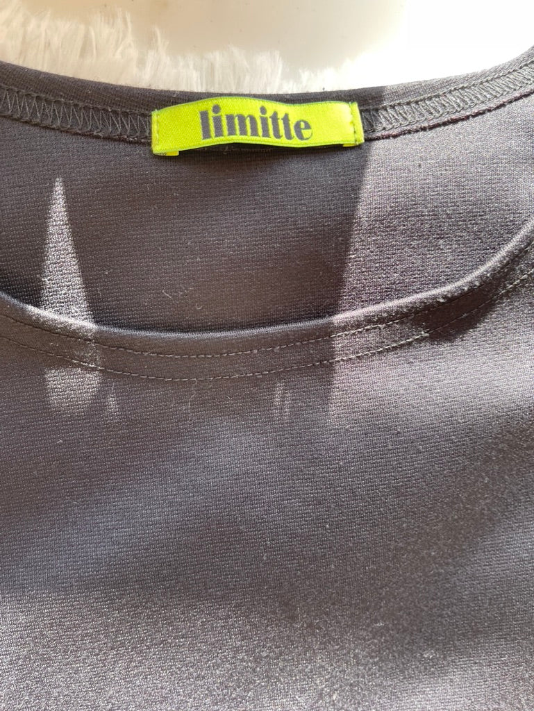 asymmetric black top with tulle effect by limitte