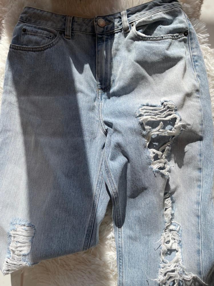 ASOS light denim jeans, with high waist and straight leg