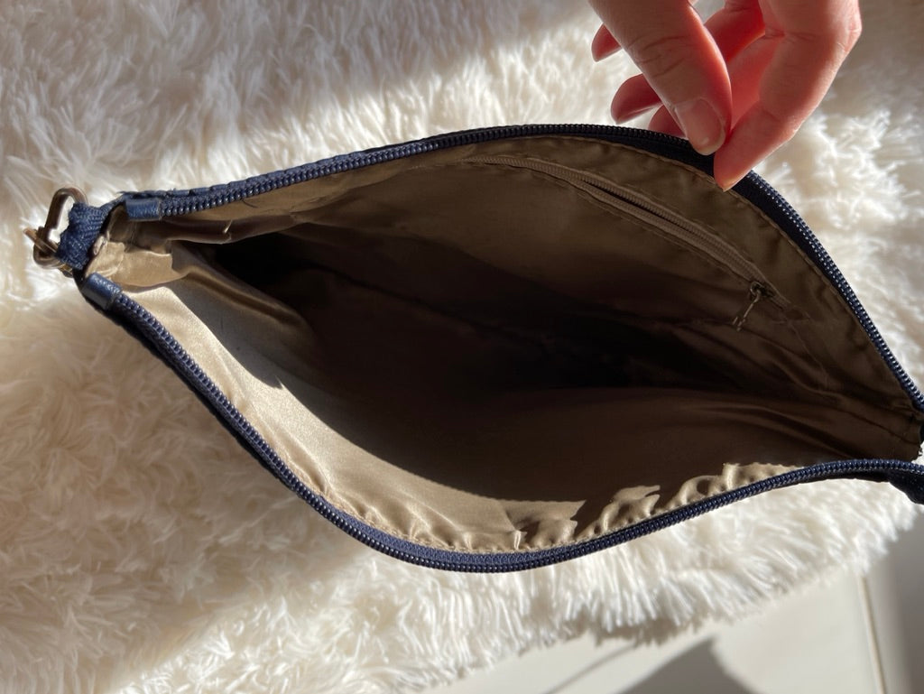 faux-leather Mango bag in dark blue