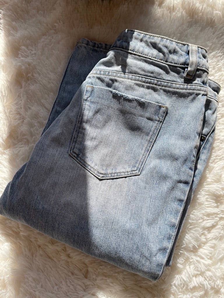 ASOS light denim jeans, with high waist and straight leg