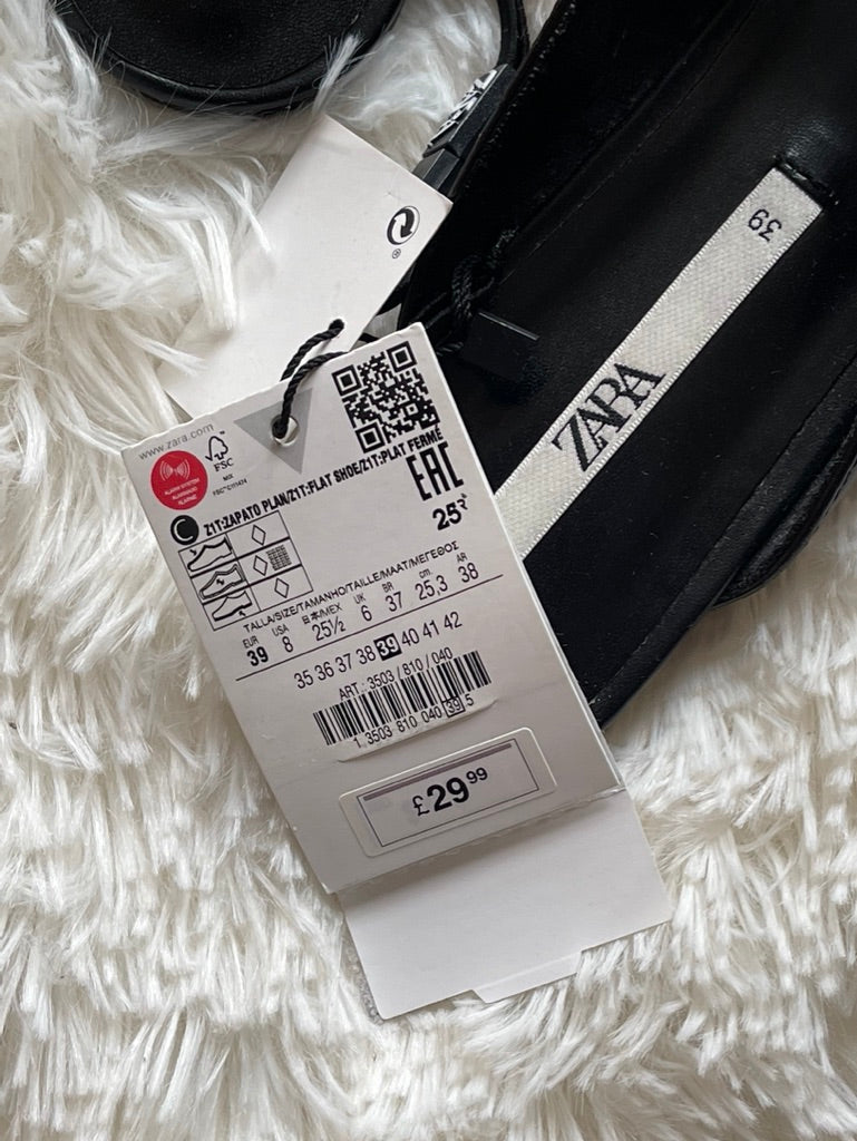 black Zara open shoes