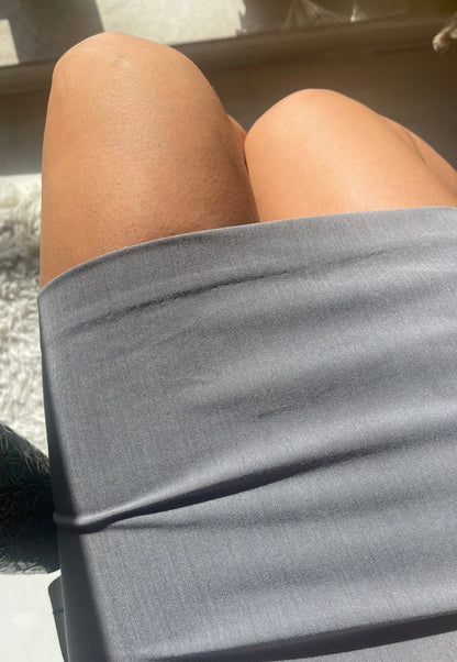 light grey midi skirt