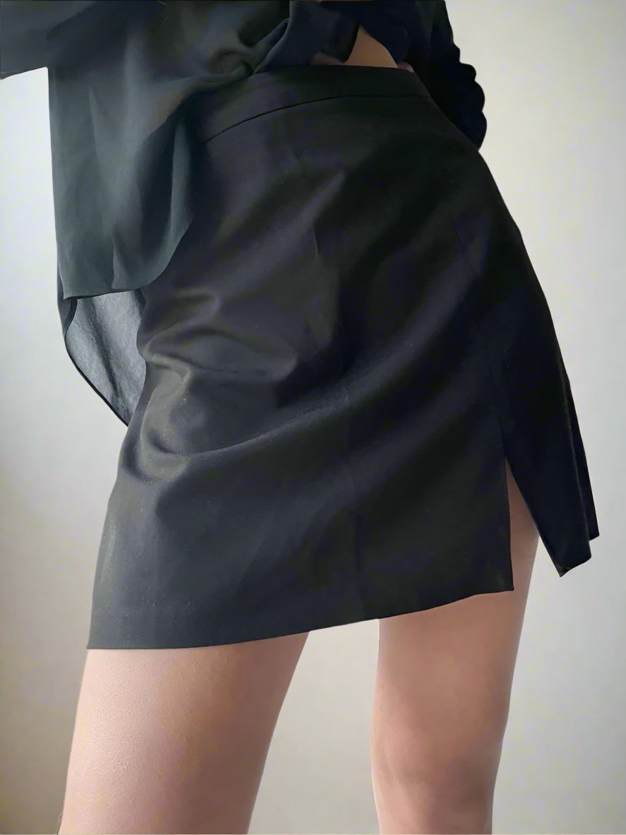 black mini skirt with slit from ASOS