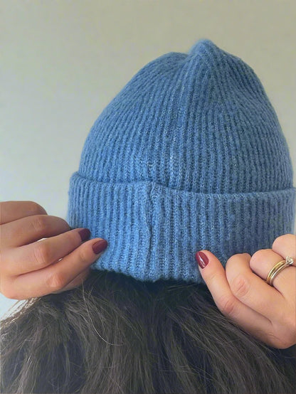 blue beanie hat by Reserved