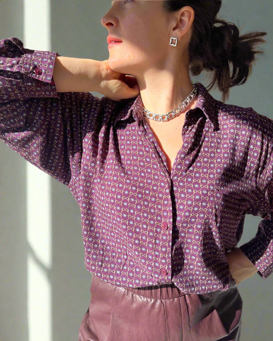 button-up burgundy shirt by White Stag