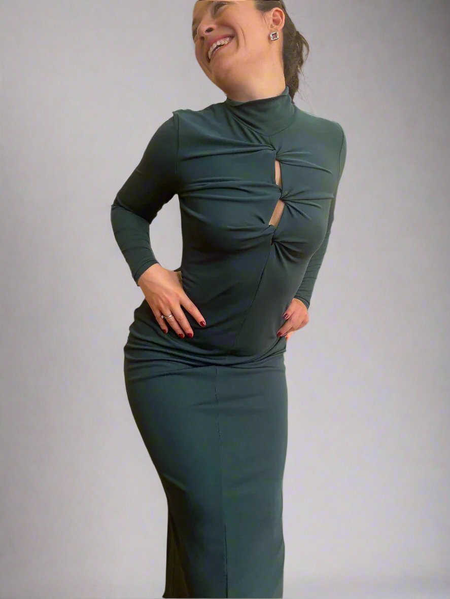 emerald green maxi dress by Whistles