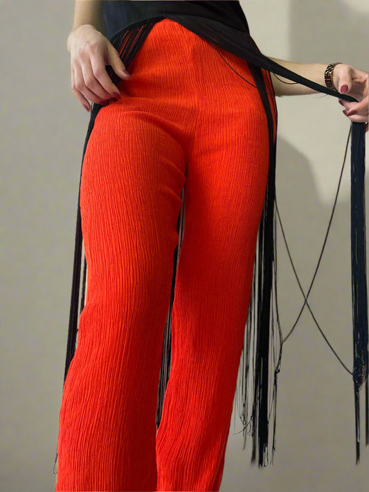 summer red trousers