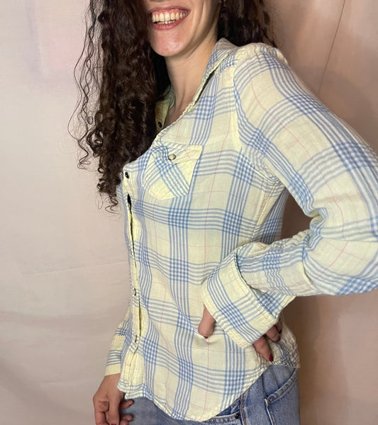 long-sleeve checkered shirt