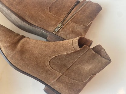 brushed leather boots by Mango