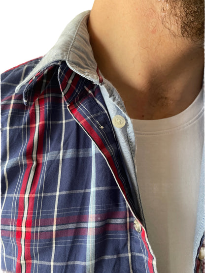 checkered long-sleeve shirt