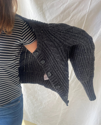 dark grey chunky cardigan from GAP