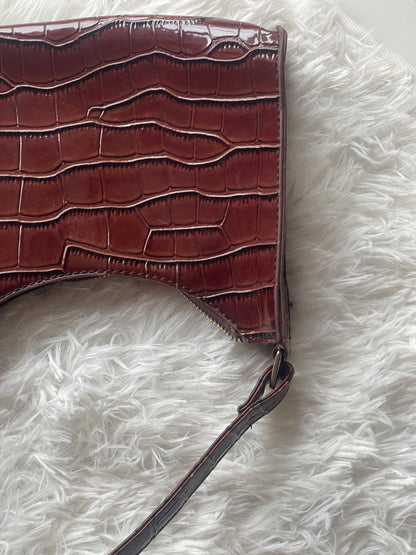 brown mini croco style bag