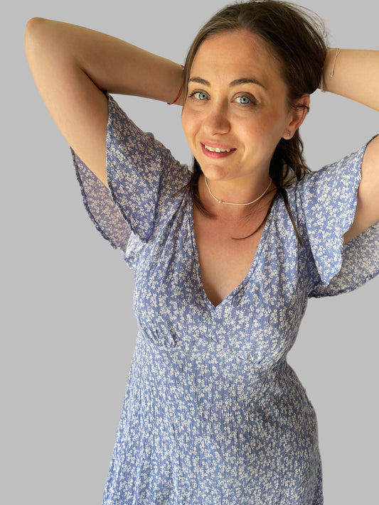 baby blue floral summer dress
