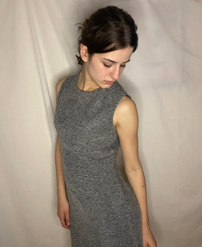 grey sleeveless dress