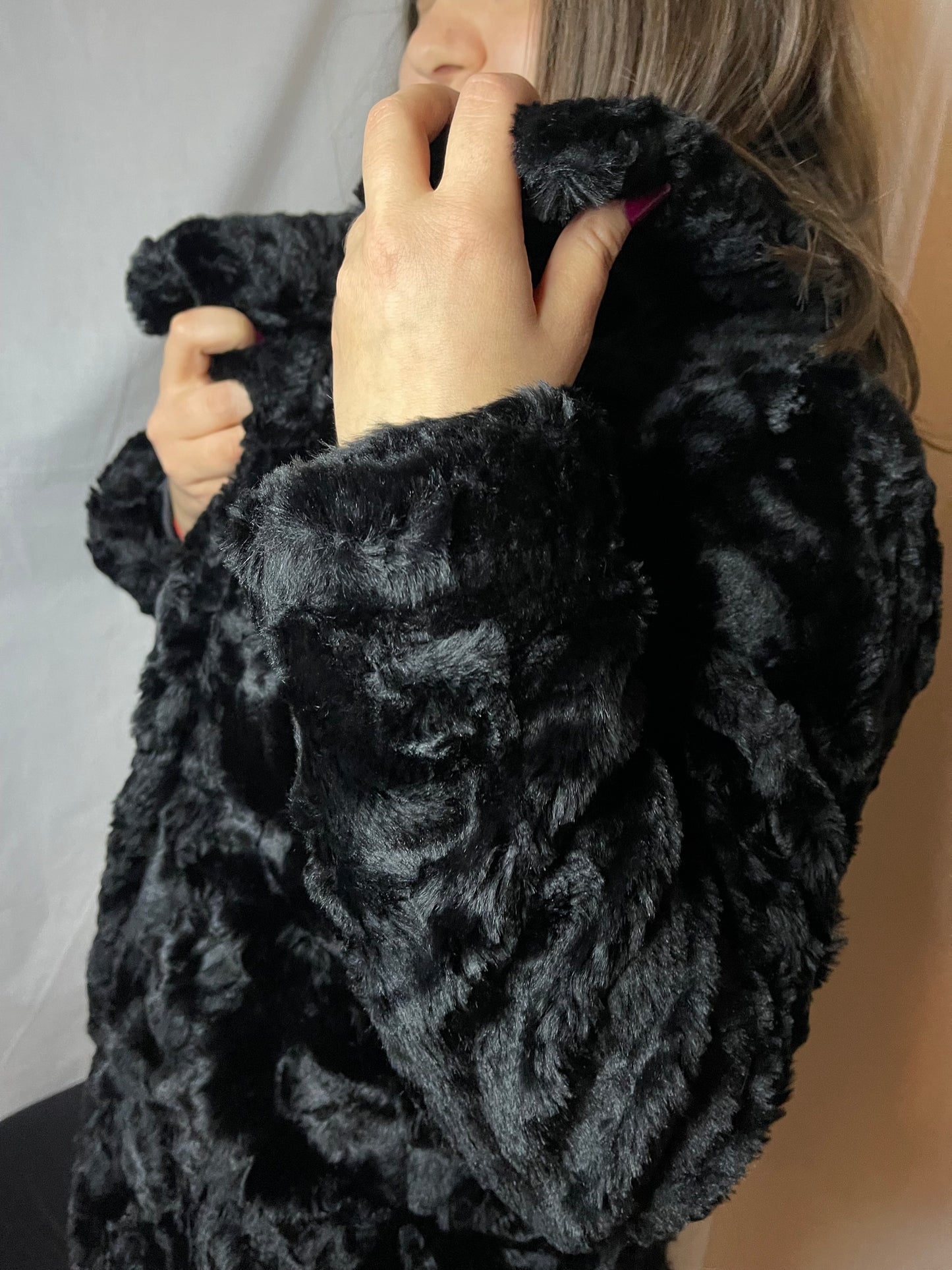 fun & fluffy black jacket