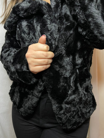 fun & fluffy black jacket