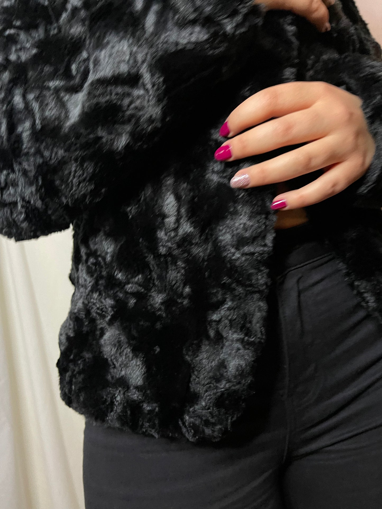 fun & fluffy black jacket