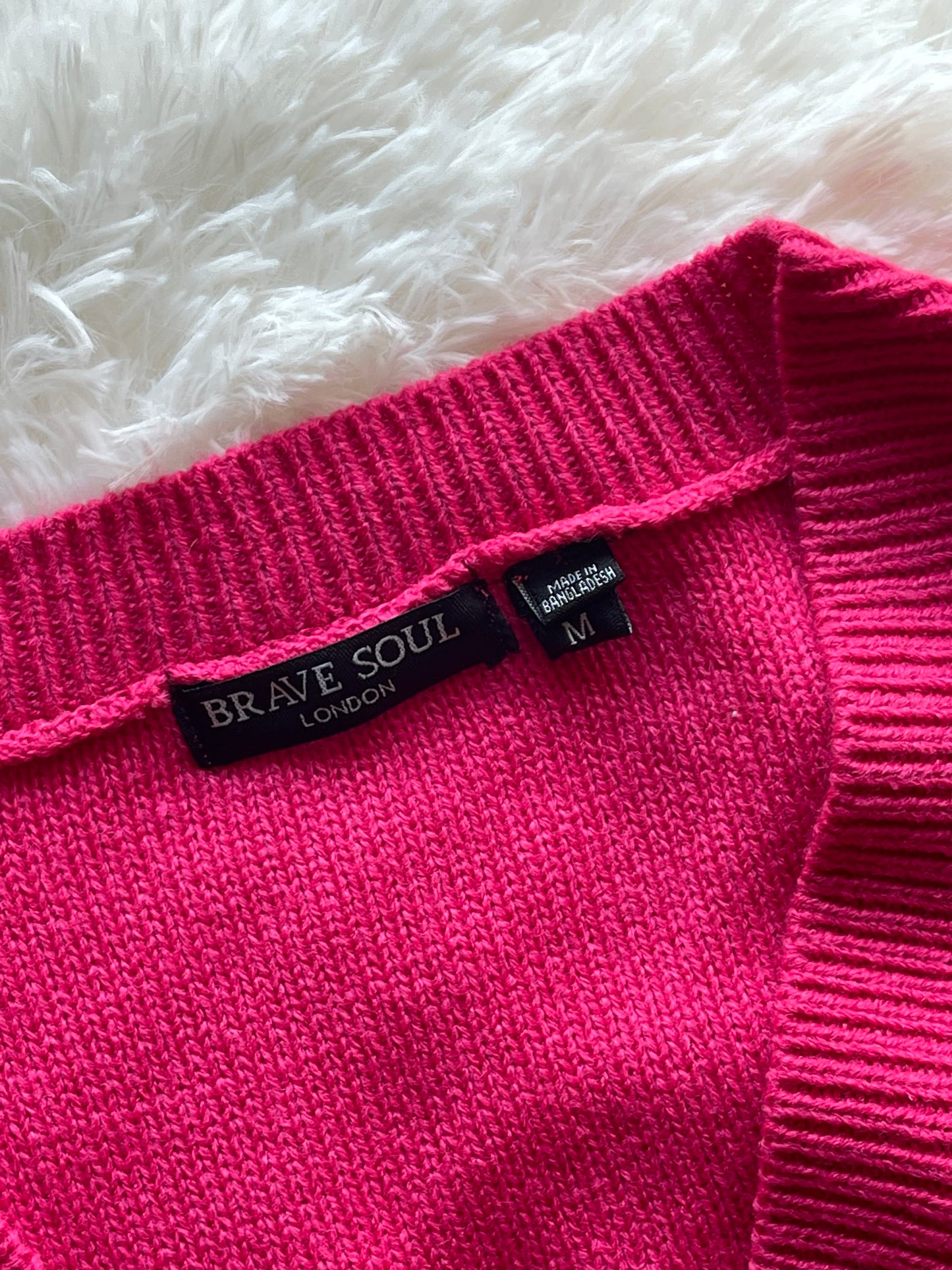 bright pink sweater by Brave Soul