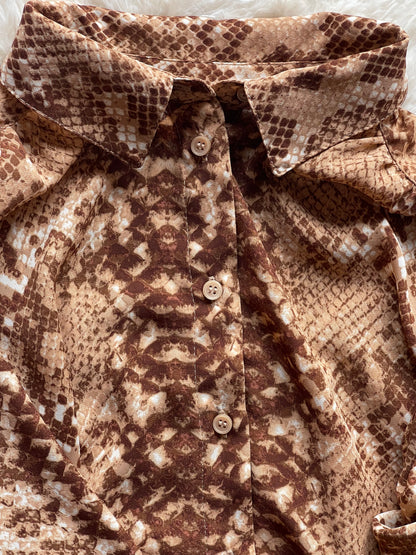 H&M button up shirt with snake effect