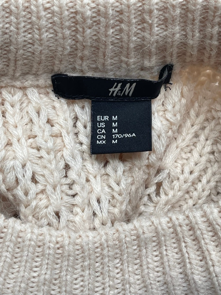 бледо розов голям плетен пуловер от H&M