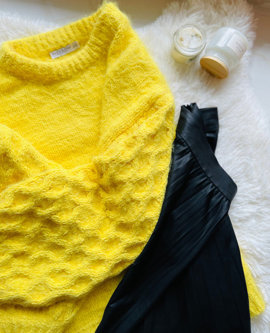 fluffy canary yellow pre-loved sweater